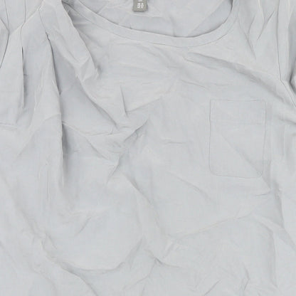 Gap Womens Grey Modal Shirt Dress Size 14 Round Neck - Pleated detail