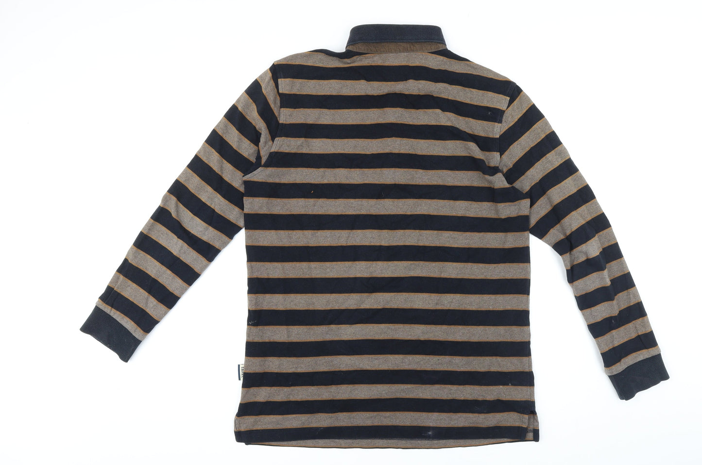 Santa Barbara Mens Blue Striped Cotton Polo Size M Collared Button