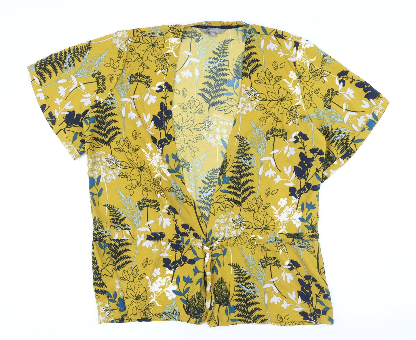 Womens UK Size 16 Lily & Me Yellow Basic Button-Up