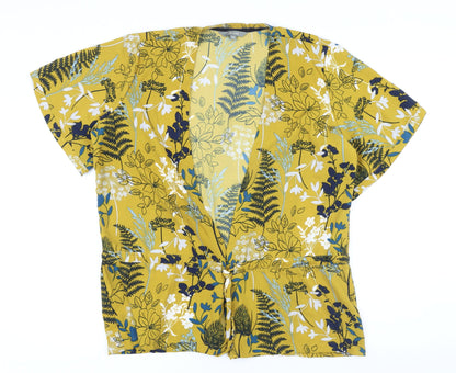 Womens UK Size 16 Lily & Me Yellow Basic Button-Up