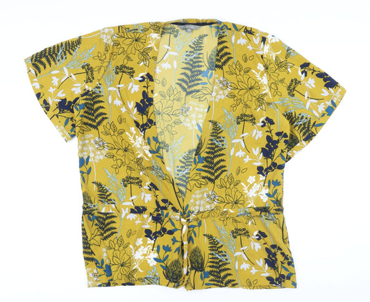 Womens UK Size 16 Lily & Me Yellow Basic Button-Up