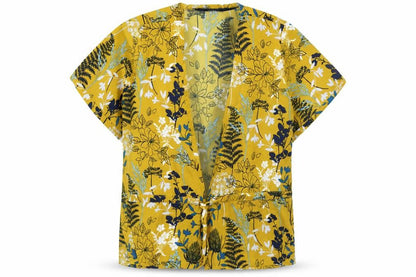 Womens UK Size 16 Lily & Me Yellow Basic Button-Up
