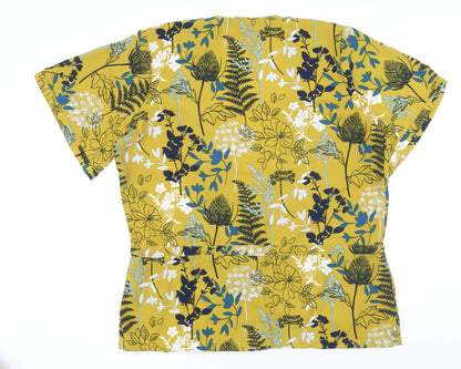 Womens UK Size 16 Lily & Me Yellow Basic Button-Up
