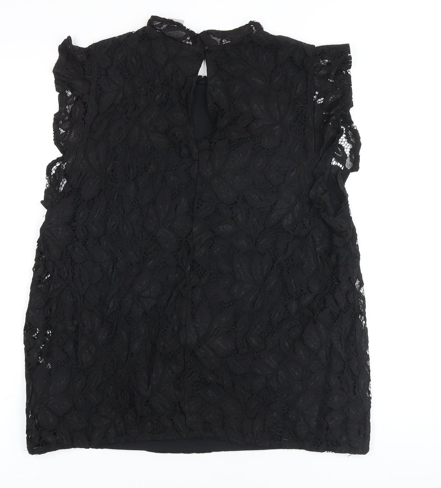 Womens UK Size M H&M Black Basic Button-Up
