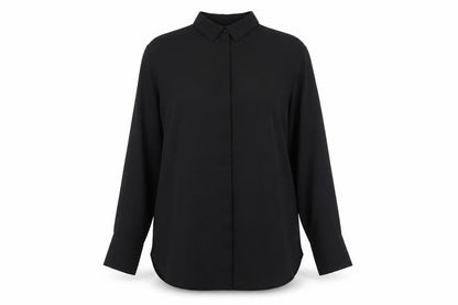 Womens UK Size M H&M Black Basic Button-Up