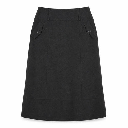 Marks & Spencer Womens Grey Polyester A-Line Skirt Size 14 Zip