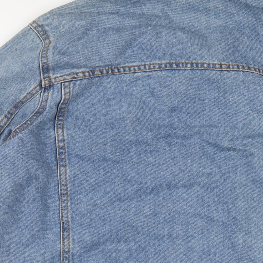 Denim & Co. Womens Blue Jacket Size 10 Button