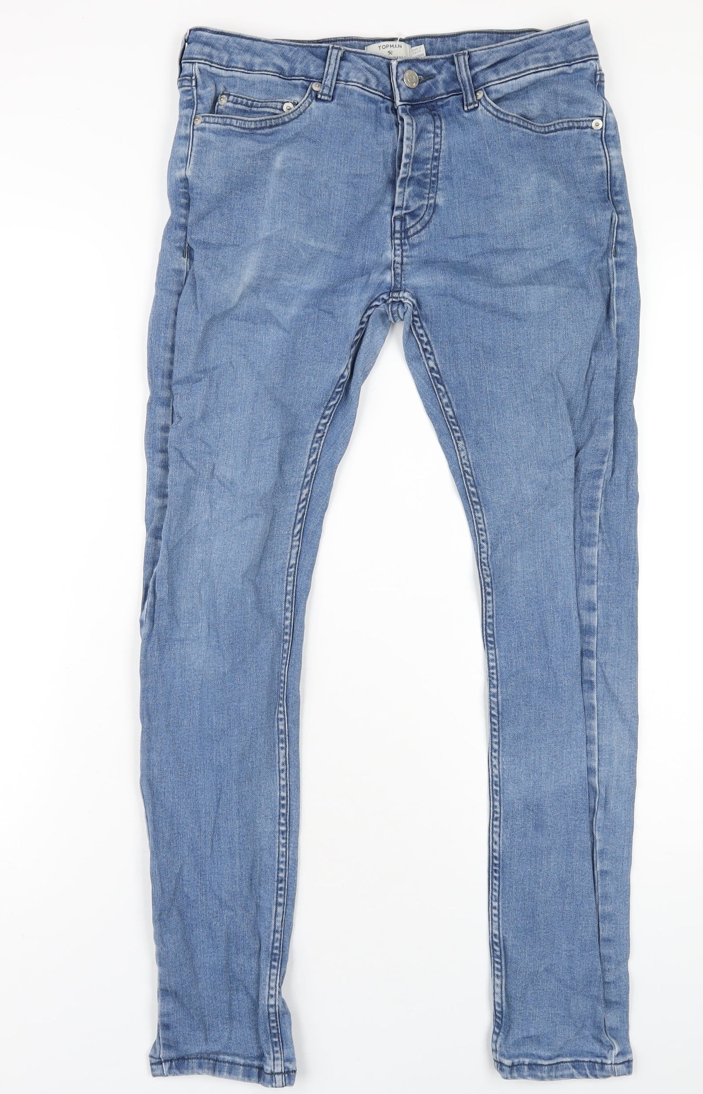 Mens UK Size 30 in Topman Regular Fit Skinny Blue Jeans