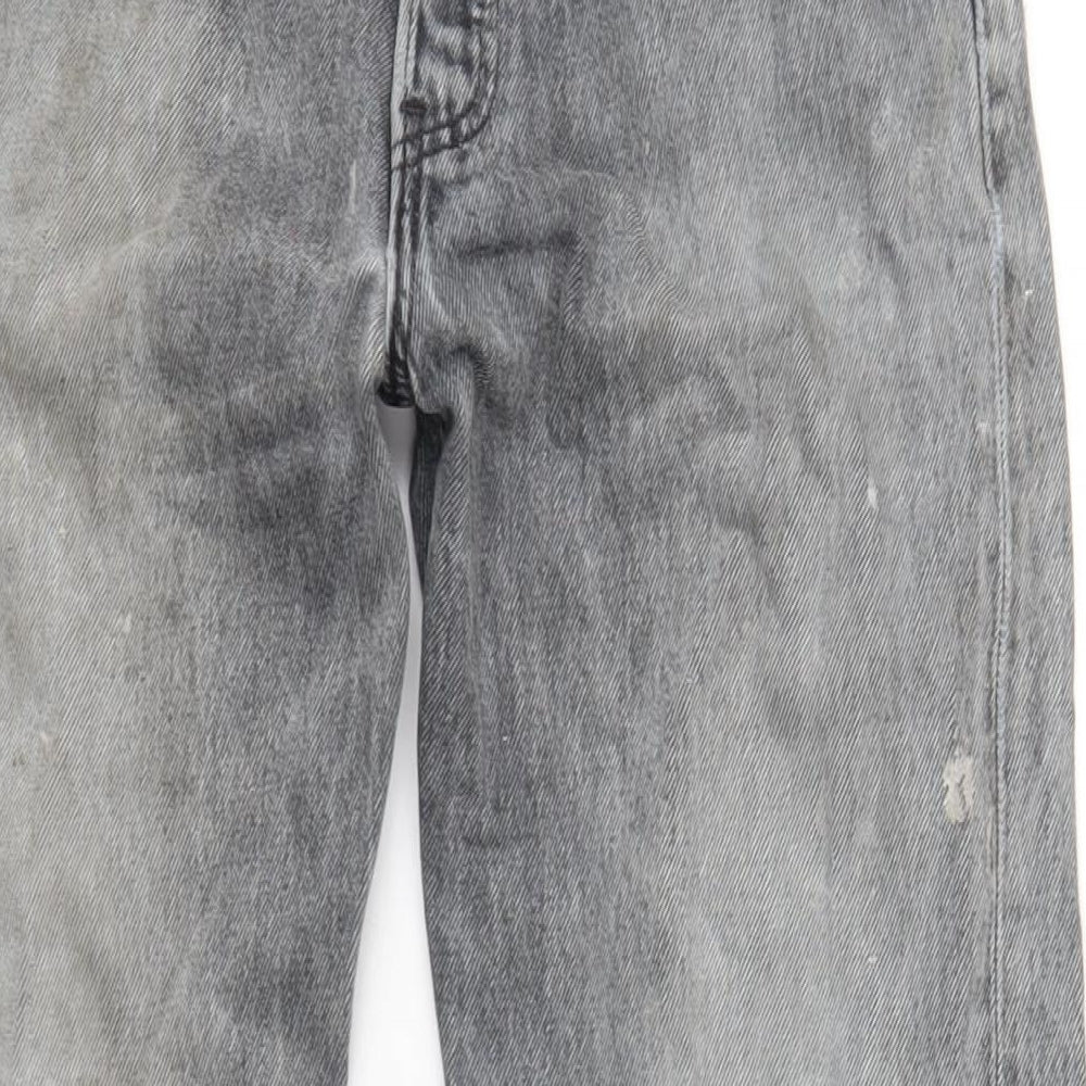Levi's Mens Grey Cotton Straight Jeans Size 30 in L32 in Regular Button