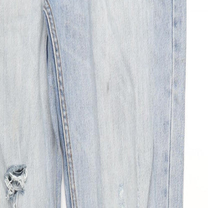 Mens UK Size 34 in Topman Regular Fit Straight Blue Jeans
