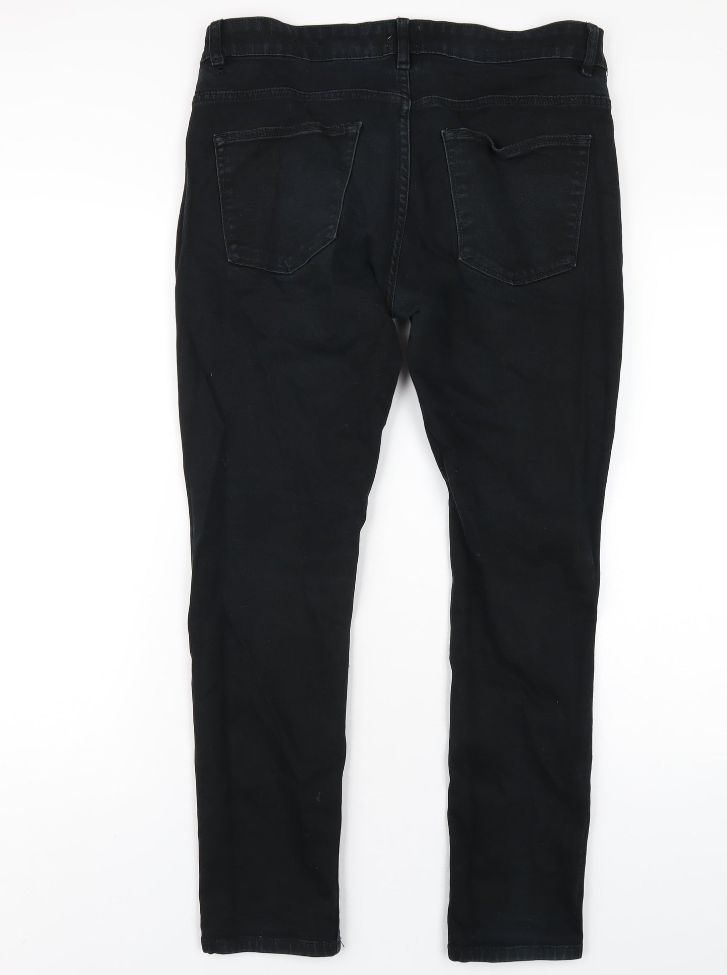 Easy Mens Black Cotton Skinny Jeans Size 34 in L29 in Regular Zip
