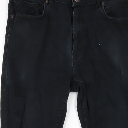 Easy Mens Black Cotton Skinny Jeans Size 34 in L29 in Regular Zip