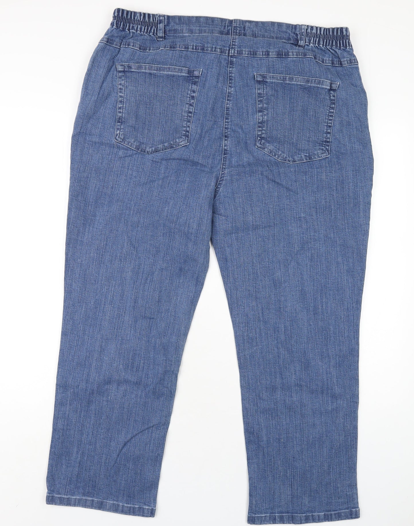 Damart Womens Blue Cotton Straight Jeans Size 36 in L26 in Regular Zip
