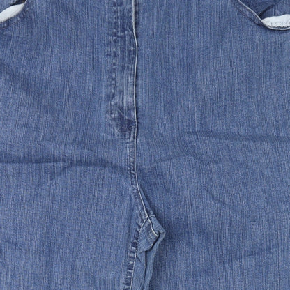 Damart Womens Blue Cotton Straight Jeans Size 36 in L26 in Regular Zip