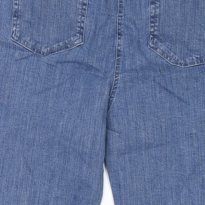 Damart Womens Blue Cotton Straight Jeans Size 36 in L26 in Regular Zip
