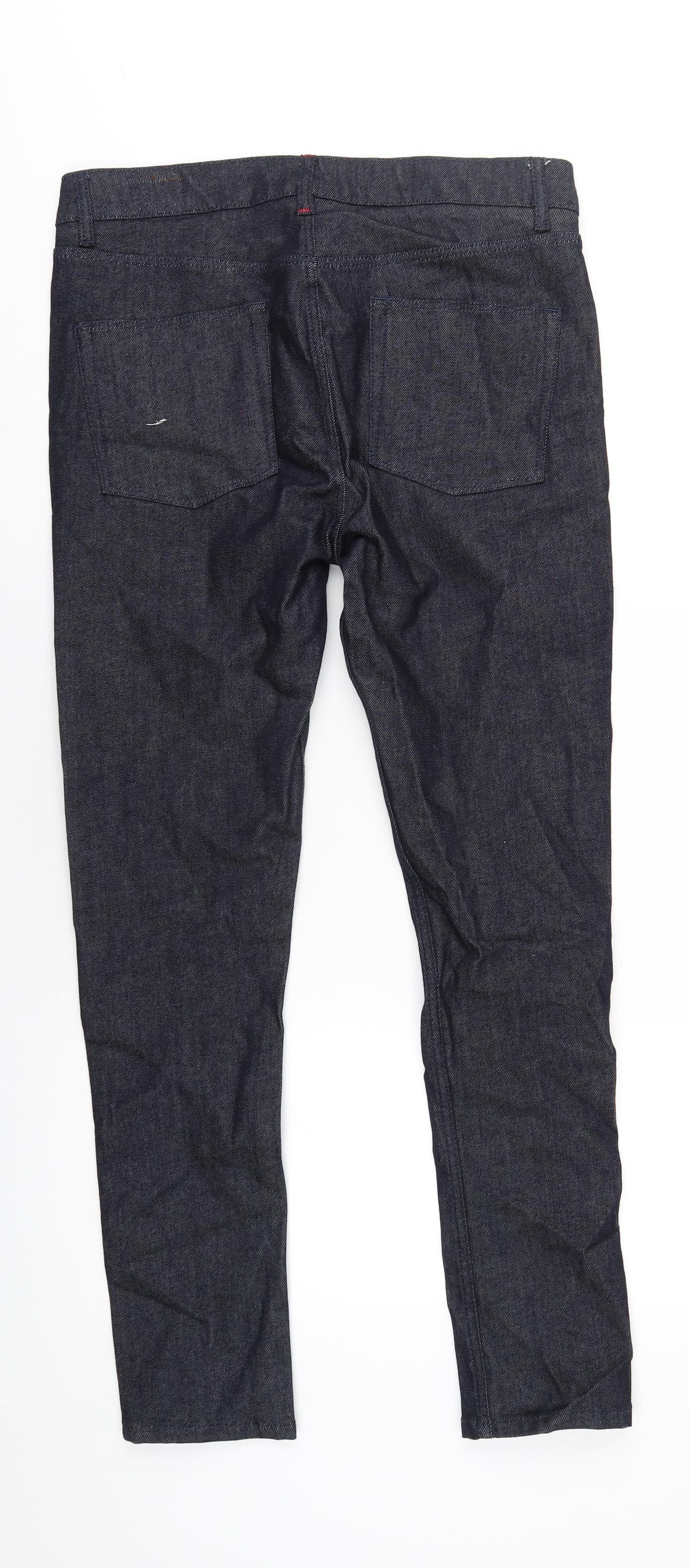 ASOS Mens Blue Cotton Skinny Jeans Size 34 in L30 in Regular Zip