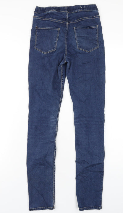 H&M Girls Blue Cotton Jegging Jeans Size 14 Years L29 in Regular Pullover