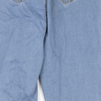 Denim & Co. Womens Blue Cotton Straight Jeans Size 20 L29 in Regular Zip