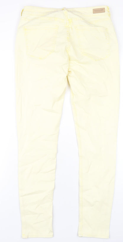 Scotch & Soda Womens Yellow Cotton Skinny Jeans Size 30 in L32 in Regular Zip