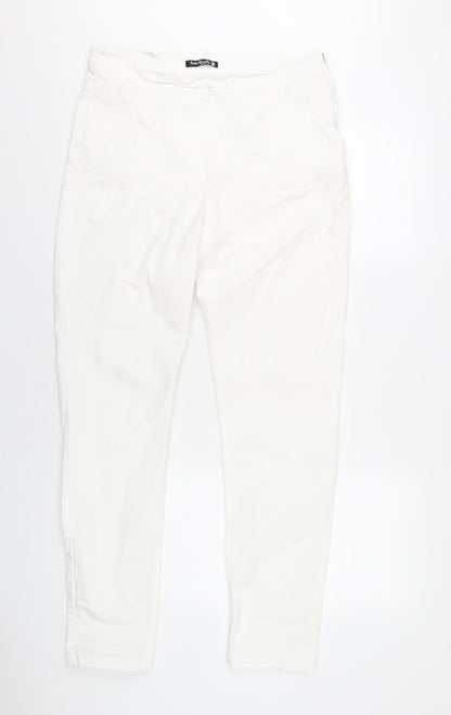 Betty Barclay Womens White Cotton Skinny Jeans Size 34 in L32 in Regular Zip