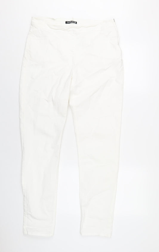 Betty Barclay Womens White Cotton Skinny Jeans Size 34 in L32 in Regular Zip