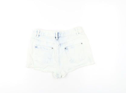 Denim & Co. Womens Blue Cotton Hot Pants Shorts Size 26 in Regular Zip