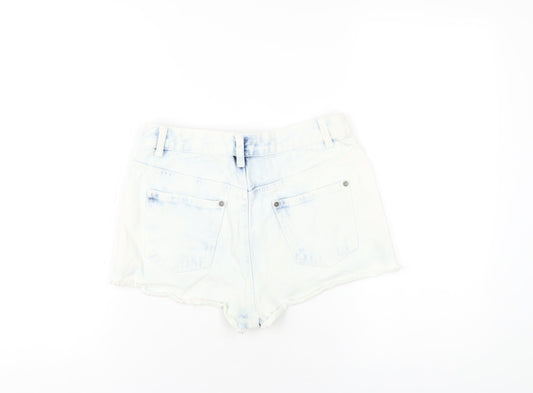 Denim & Co. Womens Blue Cotton Hot Pants Shorts Size 26 in Regular Zip