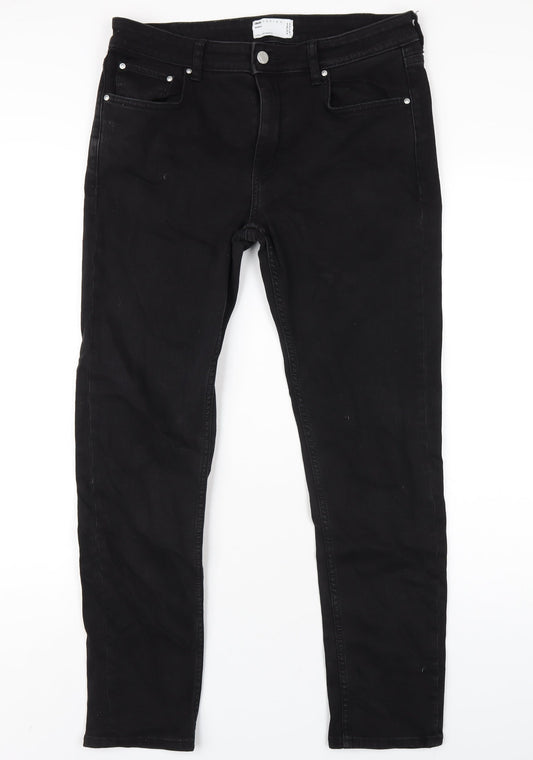 ASOS Mens Black Cotton Skinny Jeans Size 33 in L30 in Regular Zip