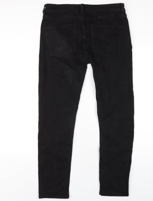 ASOS Mens Black Cotton Skinny Jeans Size 33 in L30 in Regular Zip
