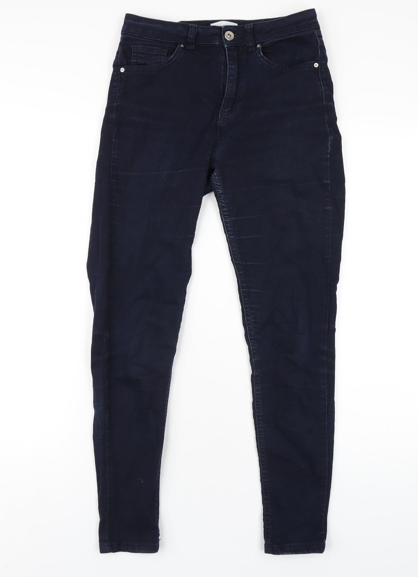 Dunnes Stores Womens Blue Cotton Skinny Jeans Size 8 L28 in Regular Zip