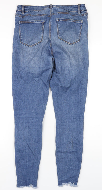 Womens UK Size 12 Papaya Regular Fit Skinny Blue Jeans
