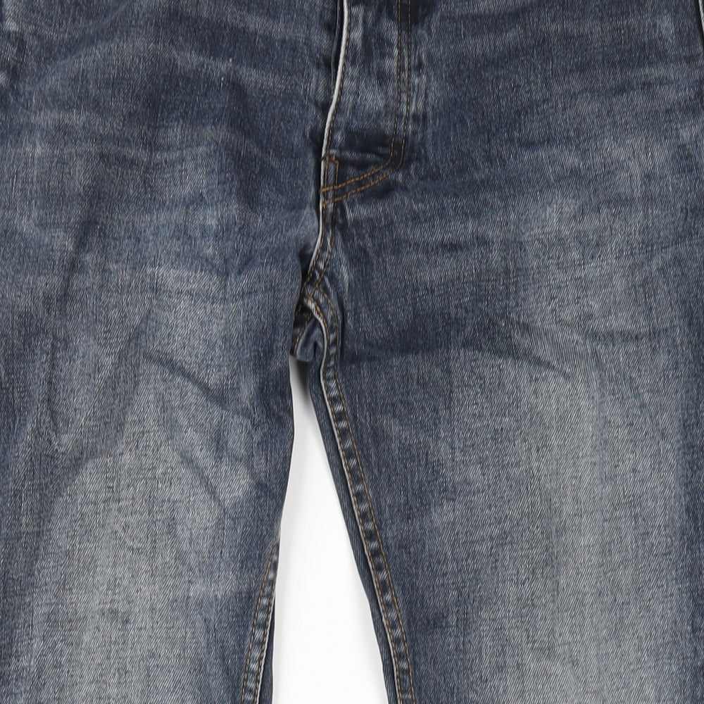 Bellfield Mens Black Cotton Straight Jeans Size 30 in L32 in Regular Button