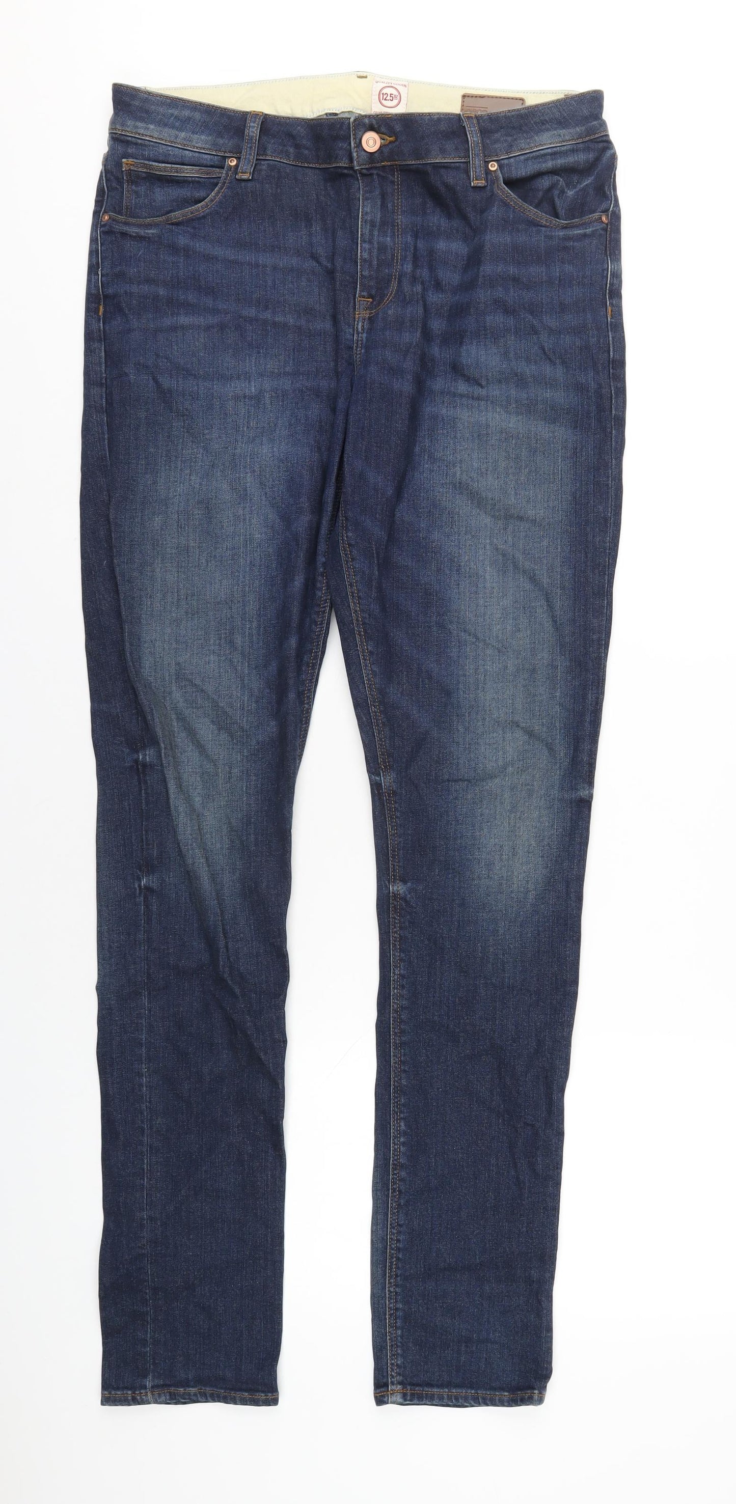 ASOS Mens Blue Cotton Skinny Jeans Size 34 in L34 in Regular Zip