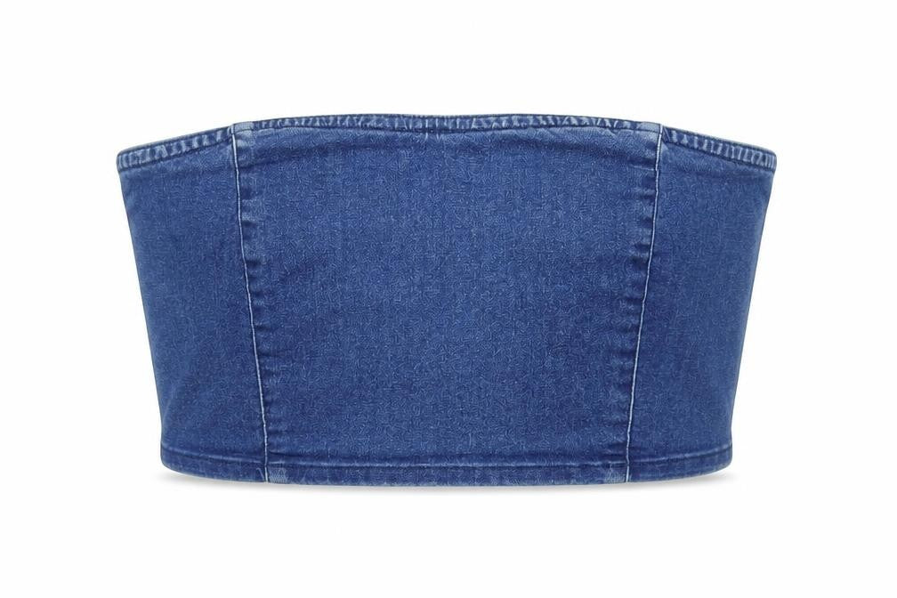 Womens UK Size 12 Topshop Blue Cropped Blouse