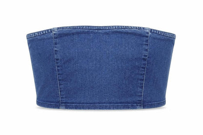 Womens UK Size 12 Topshop Blue Cropped Blouse