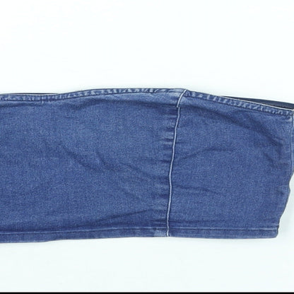 Womens UK Size 12 Topshop Blue Cropped Blouse