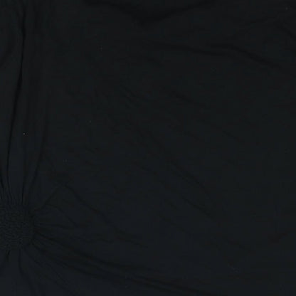 EAST Womens Black Viscose Basic Blouse Size 16 Cowl Neck - Rouched Detail