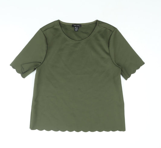 Womens UK Size 12 New Look Green Basic Blouse