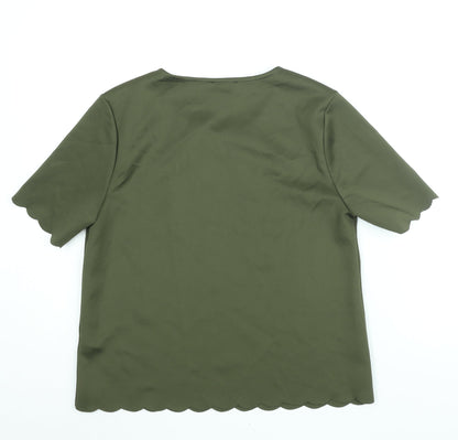 Womens UK Size 12 New Look Green Basic Blouse