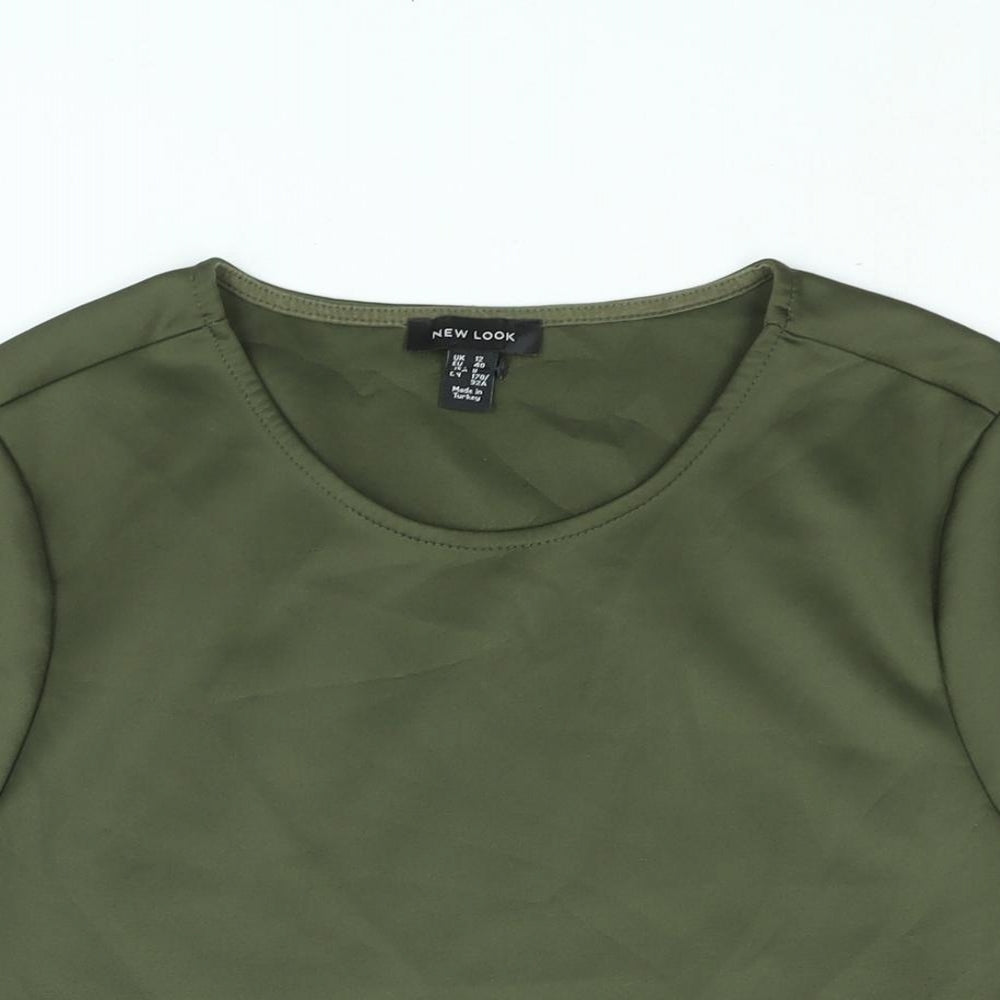 Womens UK Size 12 New Look Green Basic Blouse