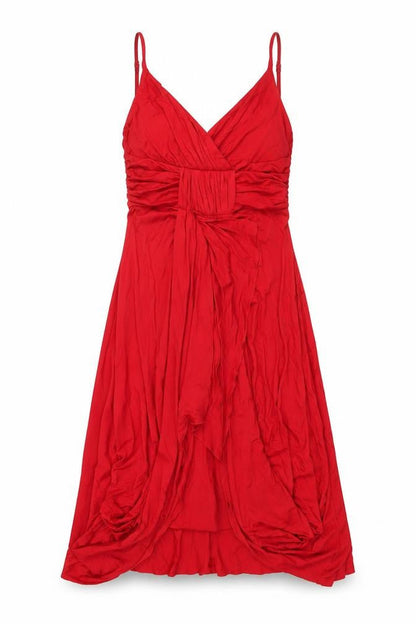 Gharani Strok Womens Red Viscose Shift Size 10 V-Neck Pullover