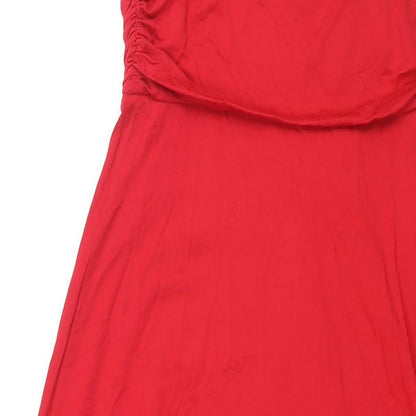 Gharani Strok Womens Red Viscose Shift Size 10 V-Neck Pullover