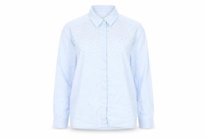 Womens UK Size XS Zara Blue Basic Button-Up