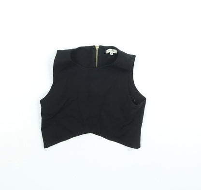 Womens UK Size 8 River Island Black Cropped Blouse