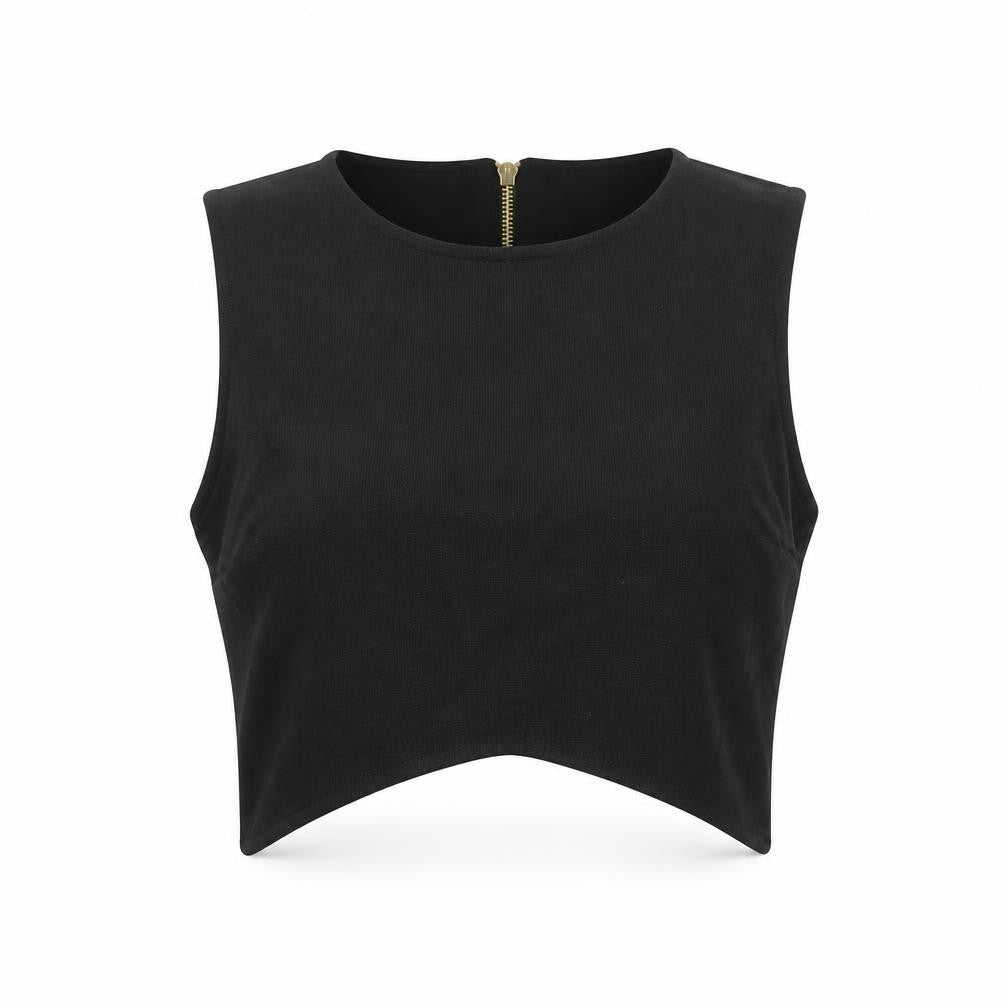 Womens UK Size 8 River Island Black Cropped Blouse