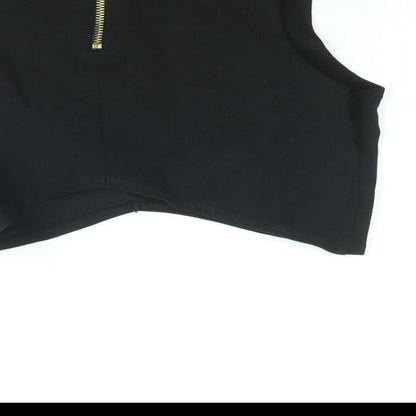 Womens UK Size 8 River Island Black Cropped Blouse