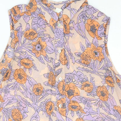 Womens UK Size 6 H&M Multicoloured Basic Blouse