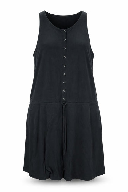 Gap Womens Black Modal Shift Size XL Scoop Neck Snap - Drawstring Waist