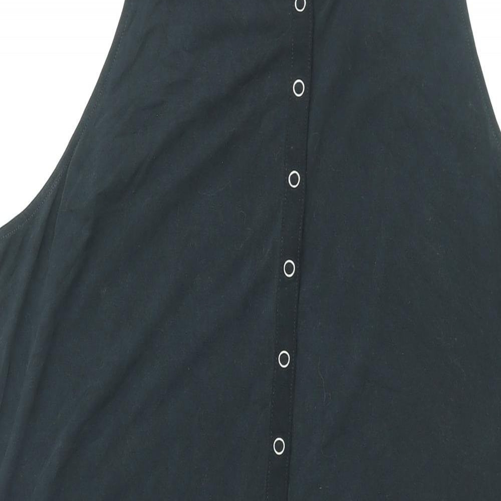 Gap Womens Black Modal Shift Size XL Scoop Neck Snap - Drawstring Waist