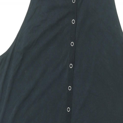 Gap Womens Black Modal Shift Size XL Scoop Neck Snap - Drawstring Waist